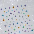 Laser holographic star nail stickers with colorful glitter gradients in variant M-658 - Four-pointed Star Style (M-658)