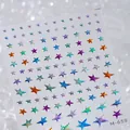 Colorful star-shaped adhesive nail art stickers with glitter finish model M-659 - Five-pointed Star Style (M-659)