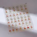 3D relief nail sticker M-637 featuring red roses and blue butterflies with gold edges - M637 Gold Border Floral Butterfly