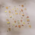 5D-geprägte Laser-Lotus- und Mandala-Nagelaufkleber M-645 mit Holo-Textur - Lotus-Wolkenmuster-Stil (M-645)