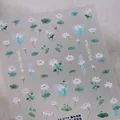 Twilight Lotus nail art sticker TS-3779 featuring pink blossoms and green leaves - TS-3779 Twilight Lotus