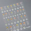 3D-geprägte Quallen-Nagelaufkleber M-624 mit irisierenden Cartoon-Blasen-Designs - M-624 Bunte Qualle