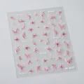 5D embossed nail art stickers featuring pink and white butterfly and star designs M-635 - Butterfly Star Style (M-635)