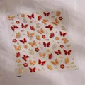 Blumen-Schmetterling-Nagelaufkleber M-651 mit rot-goldenen geprägten Designmustern - Roter Goldrand Schmetterling Stil (M-651)