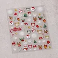 3D-Weihnachts-Nagelaufkleber M-732 mit Weihnachtsmann, Rentieren und Schneeflocken - M-732 Weihnachten