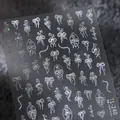 3D reliëf nagelstickers met hartjes, strikjes en holografische glitter accenten TL-240 - Witte Reliëf Strikstijl (TL-240)