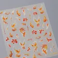 Selbstklebender Nagelaufkleber M-688 mit goldenem Phönix-, Flammen- und Blumenmuster - Phönix-Stil (M-688)