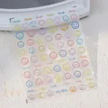 Bunte Smiley-Nagelaufkleber M-704 mit Glitzereffekt und verschiedenen Gesichtsausdrücken - M-704