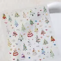TL-280 5D embossed nail art sticker featuring colorful Christmas trees and snowflakes - Christmas Tree Snowflake Style (TL-280)