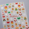 3D silver foil Christmas nail stickers with Santa, reindeer and snowflake patterns - M-741 Silver Foil Style
