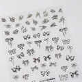 Selbstklebende Nagelsticker TS-3870 mit schwarzen Zebramustern und eleganten Schleifen - Zebra-Schleife-Stil (TS-3870)