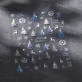 Christmas nail art sticker TL-276 featuring blue gradient trees and reindeer silhouettes - Christmas Series (TL-276)