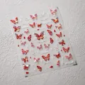 5D embossed butterfly nail art stickers with red 3D holographic butterfly patterns - Red Orange Butterfly Style (M-338)
