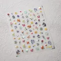 Holografischer Nagelaufkleber H-349 mit 3D-Metallic-Blumen- und Blattmustern - Bunter Blumen-Stil (M-349)