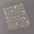 Adesivi per unghie M-344 con stelle e lune dorate per una nail art professionale - M-344 / Oro & Bianco