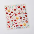 3D reliëf nagelstickers met schattige appel en rode strik TS-2030 ontwerp voor dames - Rode Appel Paradijs Stijl (TS-3930)