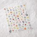 3D Bunte Wildblumen Nageltattoo Aufkleber mit geprägten floralen Reliefmustern auf Bogen - Wildblumen-Stil (TS-3666)
