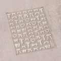 3D embossed white bow and heart nail art stickers on transparent sheet TL-157 - White Lace Bow Style (TL-157)
