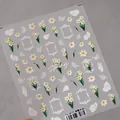 Selbstklebende Nagelaufkleber mit geprägten Narzissenblüten und Schmetterlingen - Frische Narzisse (TS-3679)