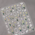 Pro 5D geprägter Nagelaufkleber mit Narzissenblüten und Schmetterlingsmotiven TS-3680 - Frische Narzisse Geprägt (TS-3680)