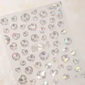 Holografische 3D-Herz- und Rundnagelaufkleber mit Aurora-Pailletten Modell M-386 - Aurora Glassplitter Blasen Stil (M-386)