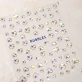Holografische Herz-Nagelaufkleber M-389 mit buntem, schillerndem Metalleffekt-Design - Holografischer Aurora Herz Stil (M-389)
