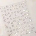 3D Holografische Herz-Nagelaufkleber M-390 mit Lasereffekt und Blasenstruktur - 3D Relief Laser Herz Stil (M-390)