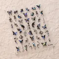 Laser holographic butterfly and pavilion 3D nail sticker art in variant M-379 - M-379