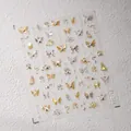 Pegatinas 5D de mariposa dorada con perlas para manicura 3D DIY relieve modelo TL-201 - Estilo de Mariposa Polarizada Oro Cálido (TL-201)