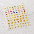 Selbstklebende Nagelsticker mit klassischen Emoji-Mustern wie Herzen und Lächeln - TK-001