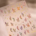 Goldene Schmetterling Nagelaufkleber mit Sternen und Frost-Effekt Modell M-410 - Farbgold (M-419)