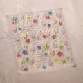 Stickers ongles 3D relief H-486 avec fleurs à cinq pétales colorées et détails perles - M-486