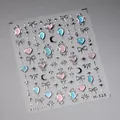Zelfklevende vlinder en hart nagelstickers met roze en blauwe glitter M-528 - M-528 Stijl (M-528)