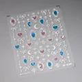 5D-reliëf nagelstickers met zilveren strikken, harten en iriserende vlinders M-529 - M-529 Stijl (M-529)