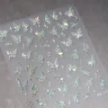 3D ολογραφικά αυτοκόλλητα νυχιών με πεταλούδες σε σμαραγδί και ιριδίζον χρώμα M-45 - Στυλ Πράσινη Ολογραφική Πεταλούδα (M-451)