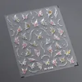 Holografische Schmetterling-Nagelaufkleber M-516 mit Silberlinien auf grauem Hintergrund - Laser Irisierender Stromlinien-Schmetterling (M516) / Scherben-Effekt
