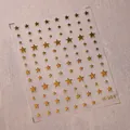 Metalen gouden ster nagelstickers model M-054 met diverse hemelse sterpatronen - Vijfpuntsster Stijl (M-054)