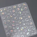 Stickers à ongles 3D holographiques bulles et étoiles avec fini brillant irisé M-586 - M-586