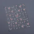 Iridescent butterfly and tulip nail art stickers in model M-558 with golden finish - M558