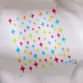 Self-adhesive colorful four-point star nail stickers in pink and green, model M-S45 - Drip Glue 3D Star Style (M-545)
