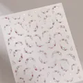 3D-nagelstickers met roze kleurverloop en zilveren sterren op transparante basis - M-571