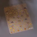 Zelfklevende 3D reliëf nagelsticker M-606 met vintage goudfolie bloemen paleispatronen - M-606 Meerkleurig Goud