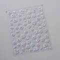 5D reliëf nagelstickers met iriserende kersenbloesem en gouden accenten M-576 - Transparante Glasfragment Stijl (M-576) / Met Gelei Lijm