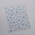 Holografische lichtblauwe kersenbloesem nagelstickers met laser effect stijl M-577 - Lichtblauw Bloemenstijl (M-577) / Met Gelei Lijm