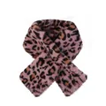 Scaldacollo in pelliccia sintetica leopardata rosa e marrone, morbido per l'inverno - Rosa