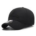 Schwarze Baseballkappe mit kurzem Schirm, 3D-Stickerei und atmungsaktivem Mesh, 57-58cm - Einheitsgröße / Geschlossene Rückseite (202610) / Schwarz