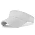 Minimalist white sports sun visor hat with breathable mesh and quick-dry fabric - One Size Adjustable / White