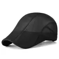Gorra plana negra de malla transpirable para verano, diseño minimalista y elegante - Talla Única Ajustable / Negro