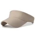 Khaki breathable open top sun hat with mesh side panels and quick-dry fabric - One Size Adjustable / Khaki