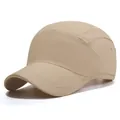 Berretto sportivo kaki a cinque pannelli in tessuto traspirante con cinturino - Taglia Unica Regolabile / Cachi